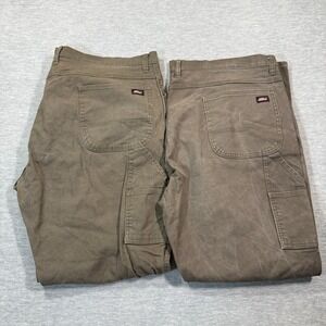 Dickies Pants Men 44x32 Green Canvas Workwear Carpenter Straight Fit y2k Lot 2